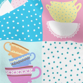 Colorful Tea Set Micro Fleece