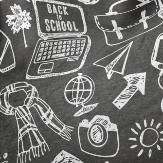 Hand Drawn Campus Life Minky