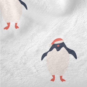Cute Penguin With Santa Hat Minky