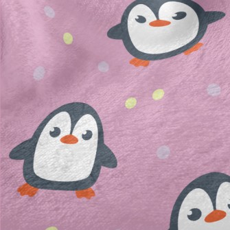 Penguins With Colored Dots Minky