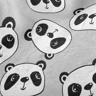 Cartoon Doodle Panda Minky