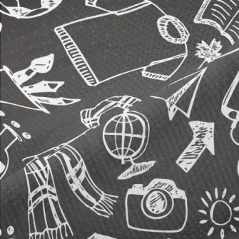 Hand Drawn Campus Life Piqué