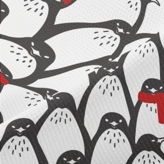 Red Winter Penguin Piqué