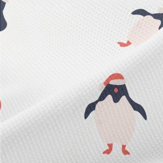 Cute Penguin With Santa Hat Piqué