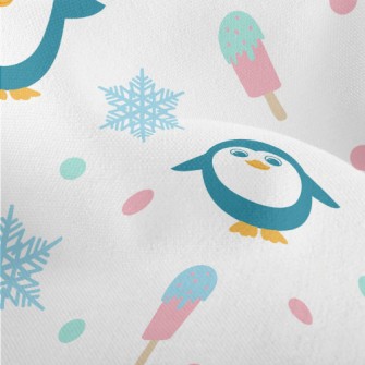 Cartoon Penguin With Popsicle Lightweight Performance Linen