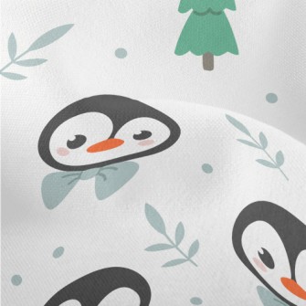 Cartoon Penguin Wearing A Bow Lightweight Performance Linen