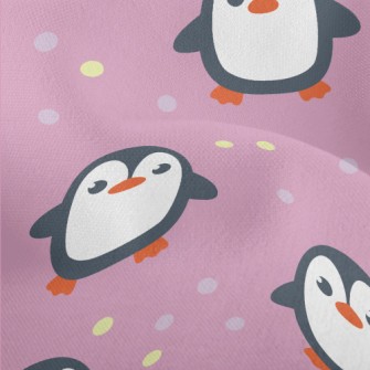 Penguins With Colored Dots Lightweight Performance Linen