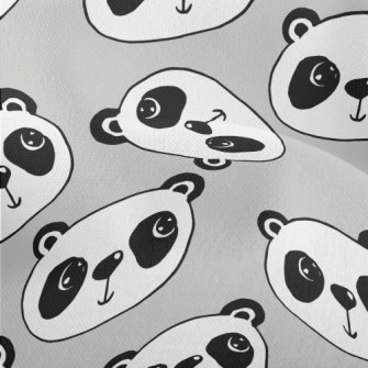 Cartoon Doodle Panda Lightweight Performance Linen
