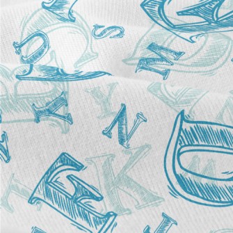 Hand Drawn Blue Letters Modern Jersey