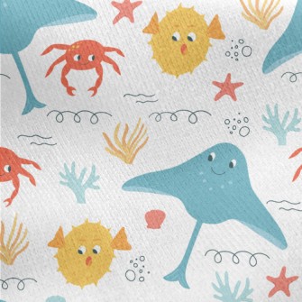 Marine Life Jersey Backed Fleece