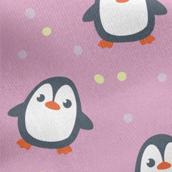 Penguins With Colored Dots Jersey Backed Fleece
