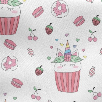 Unicorn Cupcakes Jersey Backed Fleece