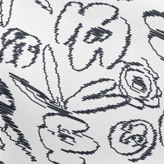 Hand Drawn Abstract Flowers Pongee