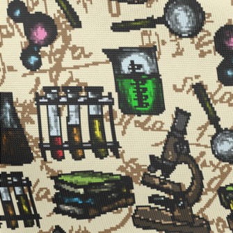 Hand Drawn Science Tools Pongee