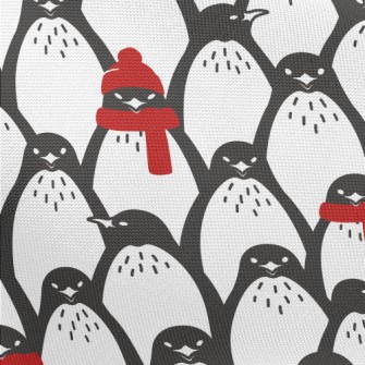 Red Winter Penguin Pongee