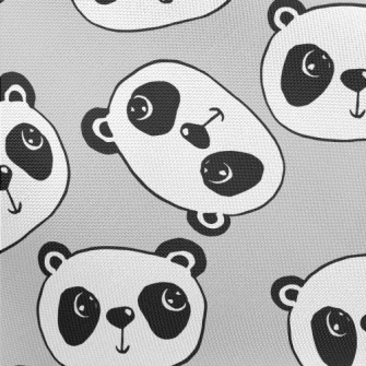 Cartoon Doodle Panda Pongee