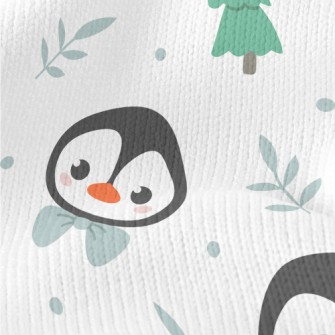 Cartoon Penguin Wearing A Bow Stretch Jersey