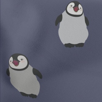 Cartoon Laughing Penguin Lightweight Cotton Poplin