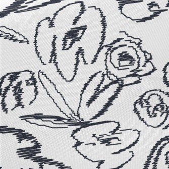 Hand Drawn Abstract Flowers Midweight Cotton Poplin