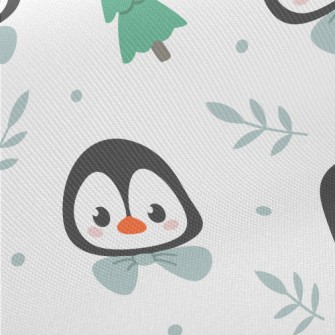 Cartoon Penguin Wearing A Bow Midweight Cotton Poplin