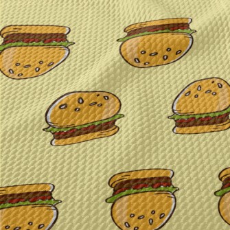 Hand Drawn American Hamburger Birdseye Piqué