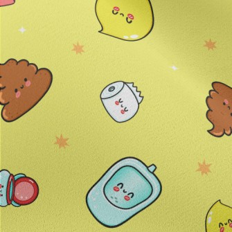 Cartoon Toilet Elements Chiffon