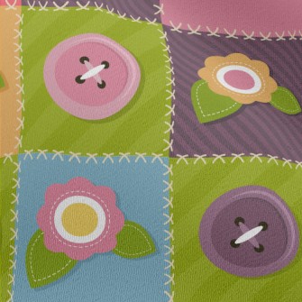 Flower Patches &amp; Buttons Chiffon