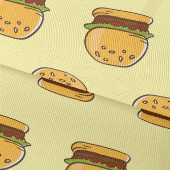 Hand Drawn American Hamburger Waterproof Oxford
