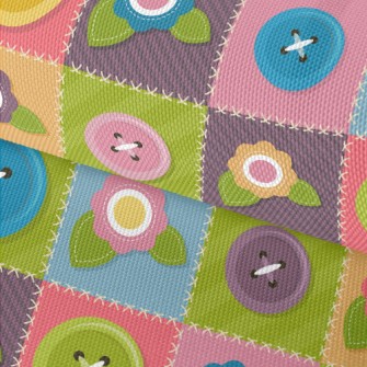 Flower Patches &amp; Buttons Waterproof Oxford