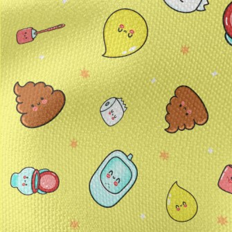 Cartoon Toilet Elements Waterproof Canvas