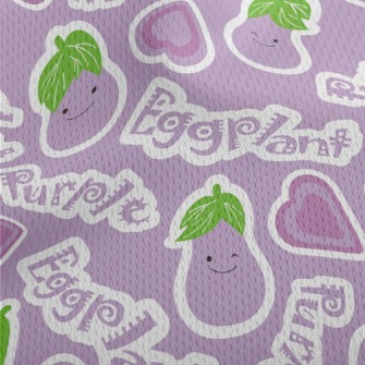 Happy Smiley Eggplant Athletic Mesh Flat Back