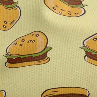 Hand Drawn American Hamburger Athletic Mesh Flat Back
