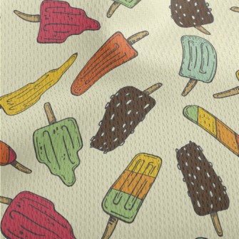 Hand Drawn Summer Popsicle Athletic Mesh Flat Back