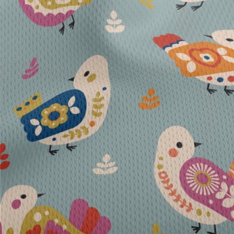 Nordic Style Bird Athletic Mesh Flat Back