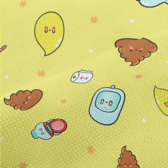 Cartoon Toilet Elements Performance Linen