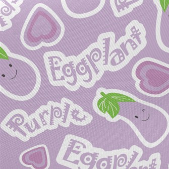 Happy Smiley Eggplant Twill