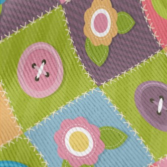 Flower Patches &amp; Buttons Standard Corduroy