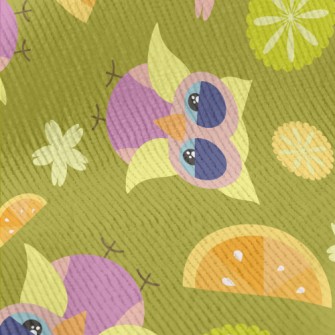 Cartoon Parrot With Fruit Standard Corduroy