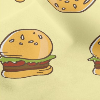Hand Drawn American Hamburger Micro Fleece