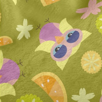 Cartoon Parrot With Fruit Minky