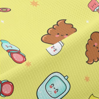 Cartoon Toilet Elements Piqué