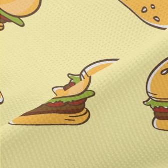 Hand Drawn American Hamburger Piqué