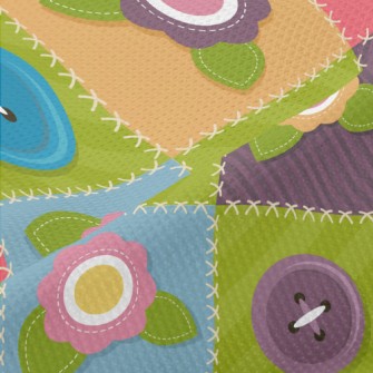 Flower Patches &amp; Buttons Piqué