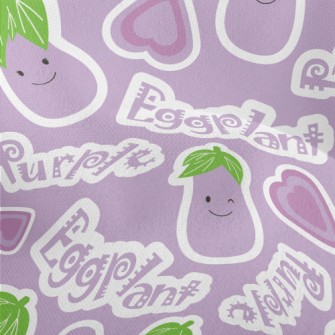 Happy Smiley Eggplant Lightweight Performance Linen