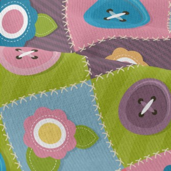 Flower Patches &amp; Buttons Modern Jersey