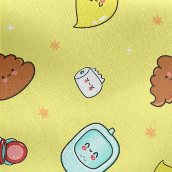 Cartoon Toilet Elements Jersey Backed Fleece