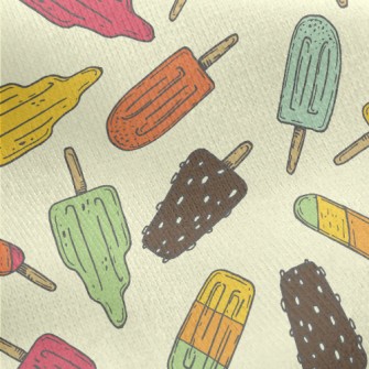 Hand Drawn Summer Popsicle Jersey Backed Fleece
