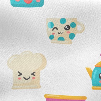 Cute Kitchen Utensils Jersey Backed Fleece