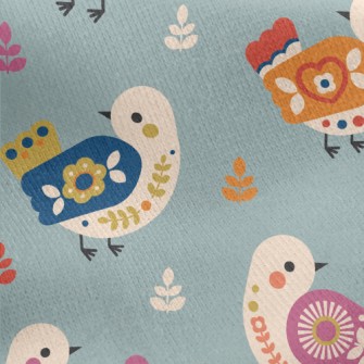 Nordic Style Bird Jersey Backed Fleece