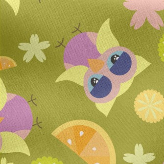 Cartoon Parrot With Fruit Jersey Backed Fleece